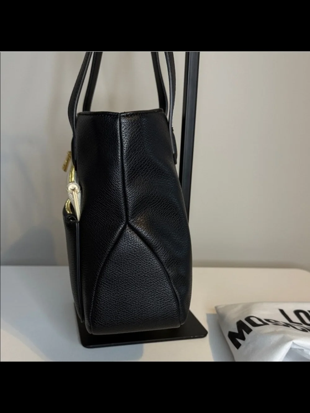 Love Moschino Black Tote with Cream & Red Pouches Includes Dust BAG - Picture 4 of 11